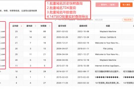 域名历史记录查询网站-147SEO批量域名历史查询网站