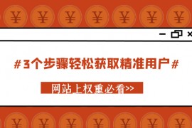 3步骤让网站轻松获取精准用户
